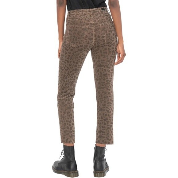 NWT Kut From The Kloth Rachael Mom Jeans Coffee Animal Print Corduroy Size 2 NEW - Picture 4 of 15